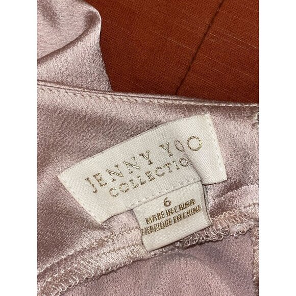 Jenny Yoo Blush Pink Satin Halter Neck Backless Women's Maxi Dress Size 6 gown - Picture 13 of 13